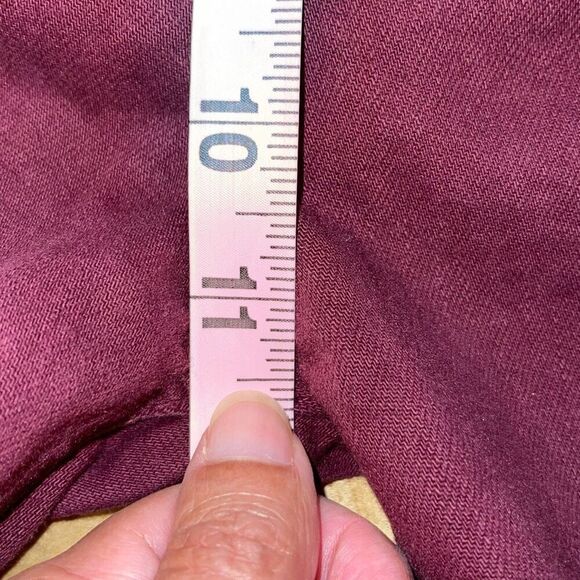 MOTHER The Tripper High Rise Ankle Fray Jeans in Burgundy Size 26 - Picture 13 of 14